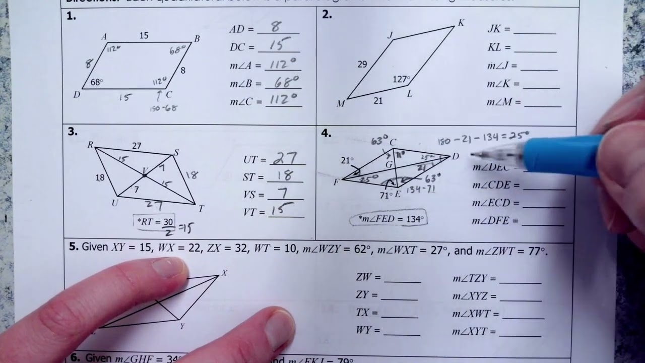 properties of parallelograms worksheet answers pdf properties of parallelograms worksheet answers pdf