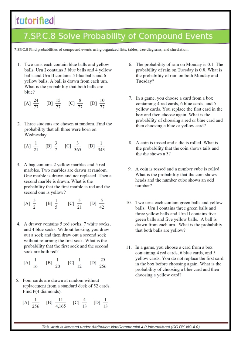 7th Grade Common Core Math Worksheets