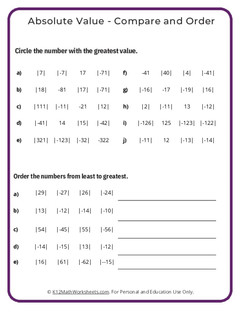 7th grade math worksheets pdf