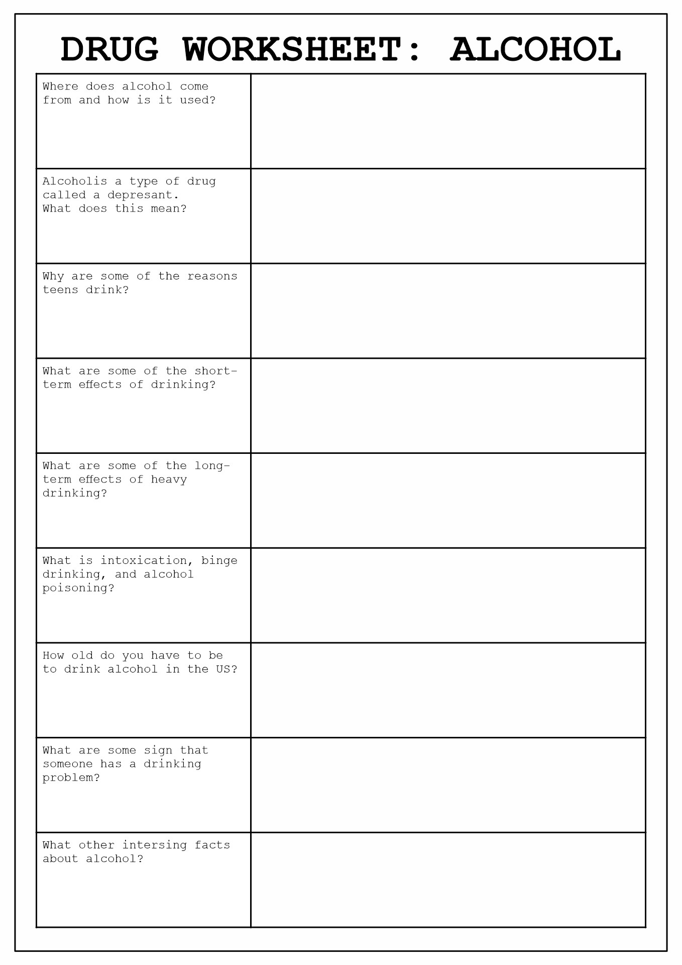 8 Drug Addiction Worksheets Printable Free PDF At Worksheeto Worksheets Library 8 Drug Addiction Worksheets Printable Free PDF At Worksheeto Worksheets Library