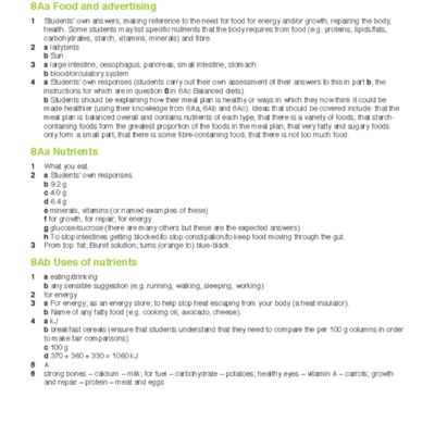 8 WB Answers Nutrition And Health In Science Studocu