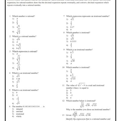 8th Grade Common Core Math Worksheets