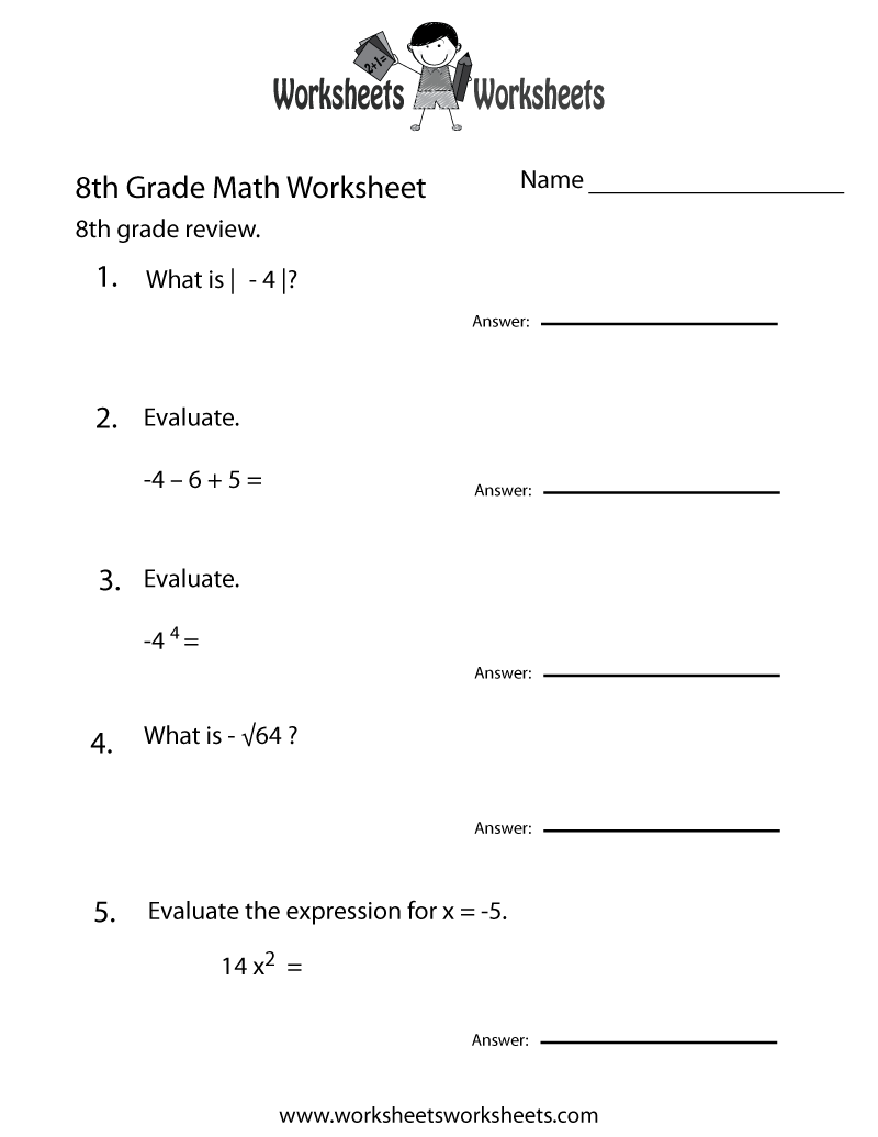 8th Grade Math Review Worksheet Worksheets Worksheets 8th Grade Math Review Worksheet Worksheets Worksheets