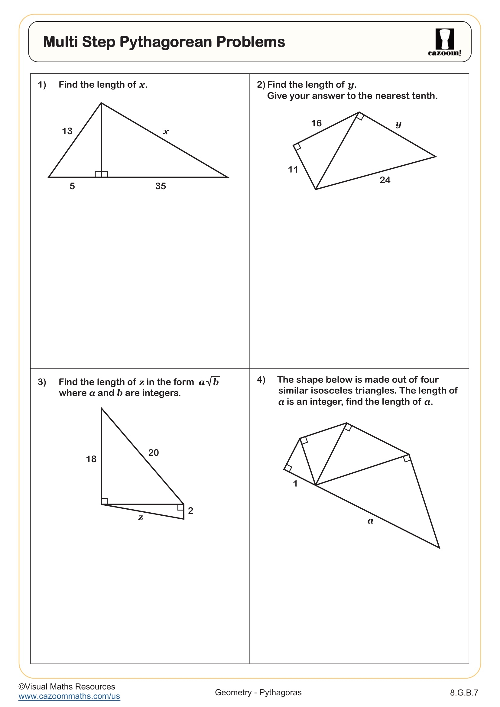 8th Grade Pythagorean Theorem Worksheets PDF Printable Worksheets Cazoom Math 8th Grade Pythagorean Theorem Worksheets PDF Printable Worksheets Cazoom Math