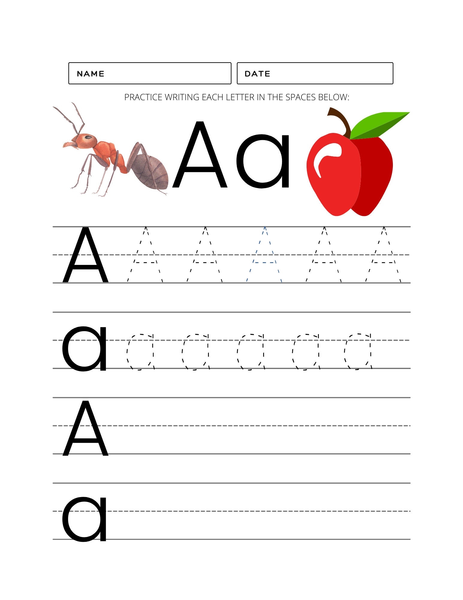 A To Z 26 Alphabet Worksheets PDF Etsy