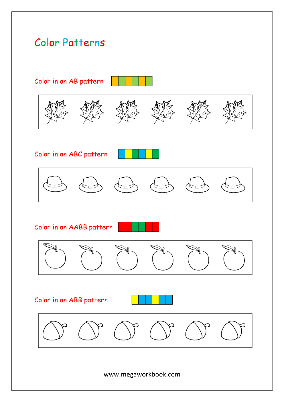 Abc Pattern Worksheets