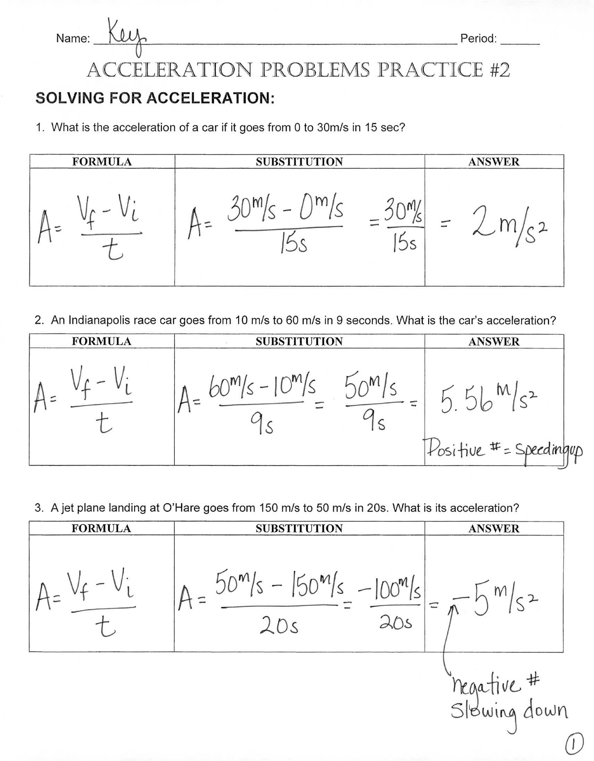 Acceleration Problems Practice 2 Answers Studocu Worksheets Library