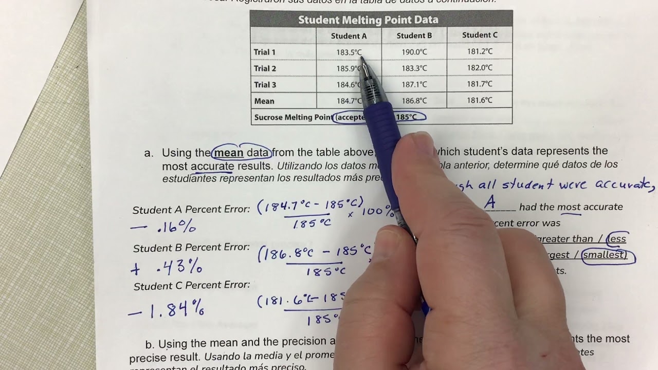 Accuracy Precision Worksheet YouTube