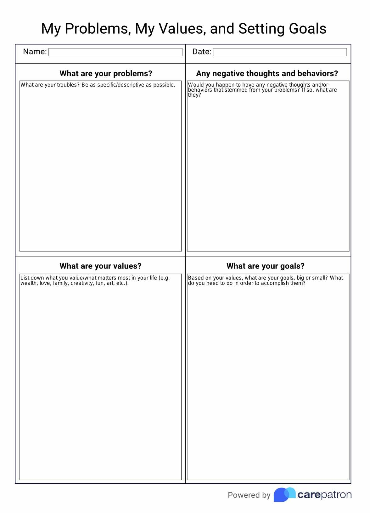 ACT Values Worksheet