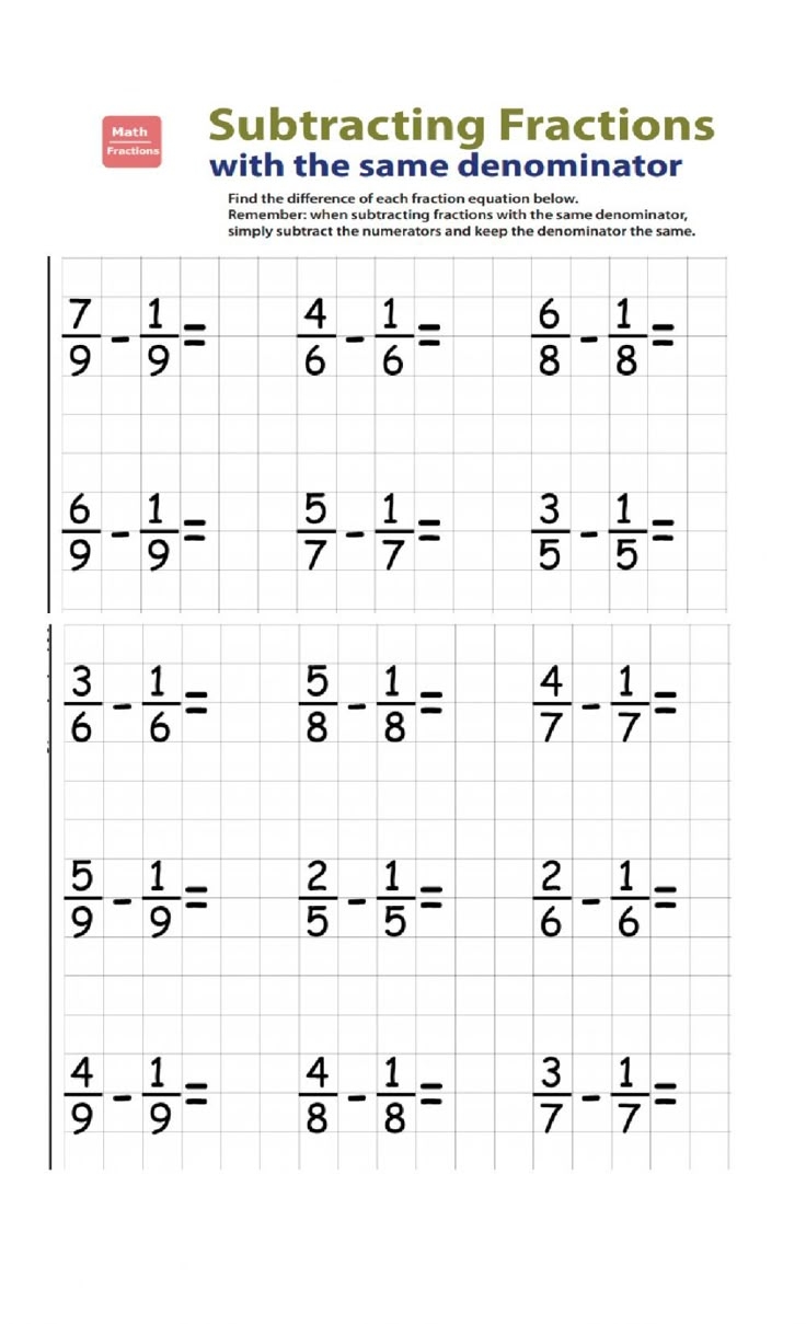 adding and subtracting fractions worksheet pdf