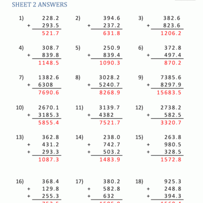 Adding Decimals Worksheet 5th Grade