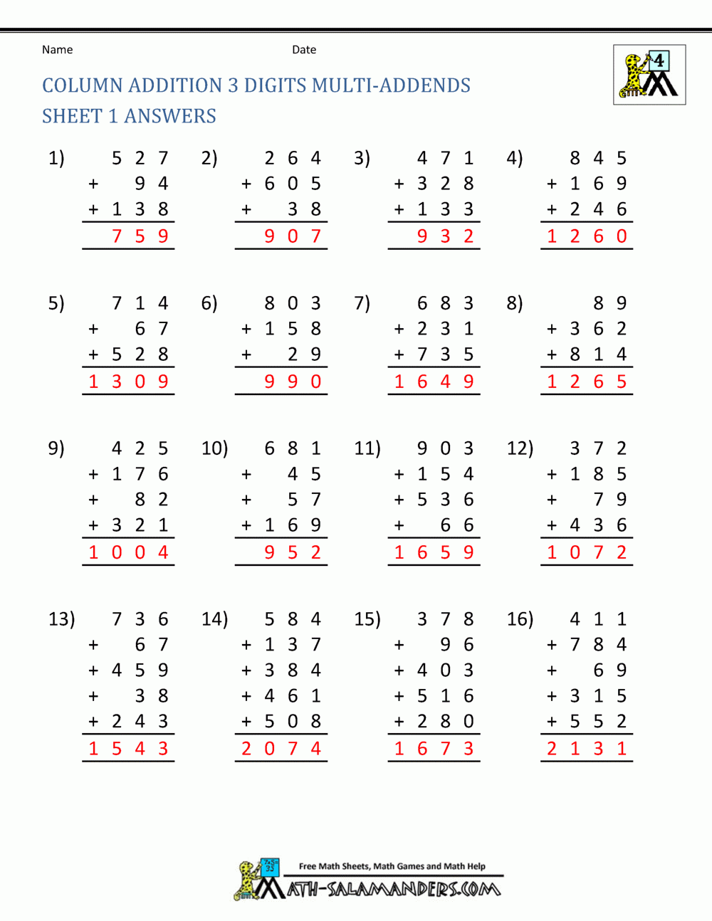 Addition Regrouping Worksheet 4th Grade Addition Regrouping Worksheet 4th Grade