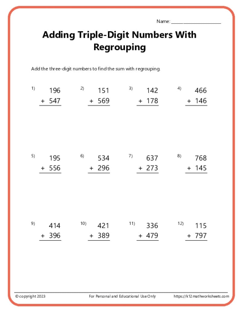 Addition Worksheets K12 Math Worksheets