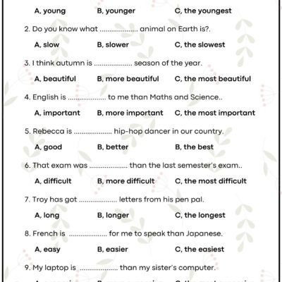 Adjectives Circle And Write The Correct Adjective Printable Grammar Worksheet Bk2 PDF Ezpzlearn