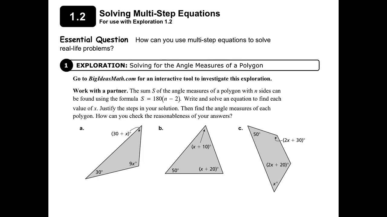 Alg1 1 2 Solving Multi Step Equations YouTube Alg1 1 2 Solving Multi Step Equations YouTube