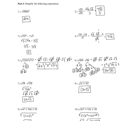 Algebra 1 Worksheets Radical Expressions Worksheets Worksheets Library