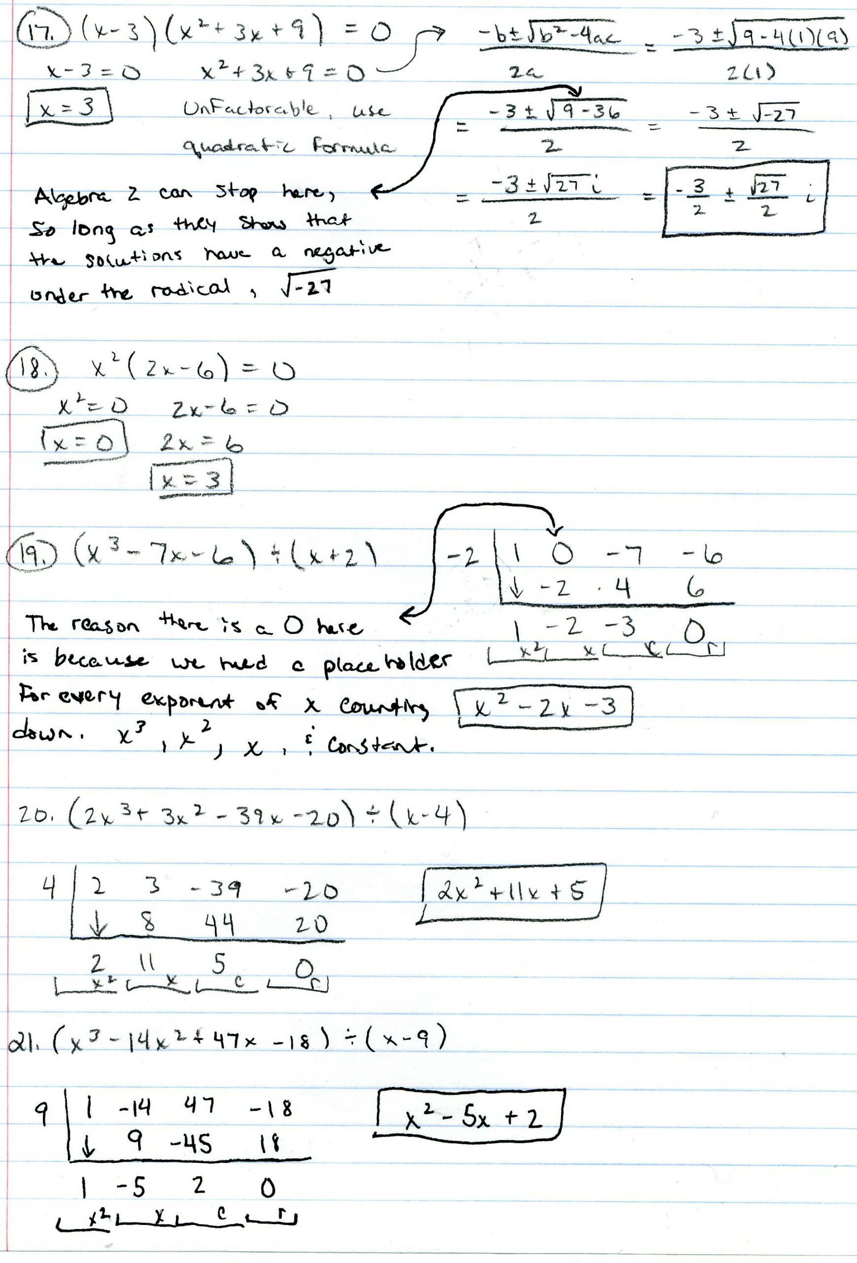 Algebra 2 PDFs Mr Deibel s Class