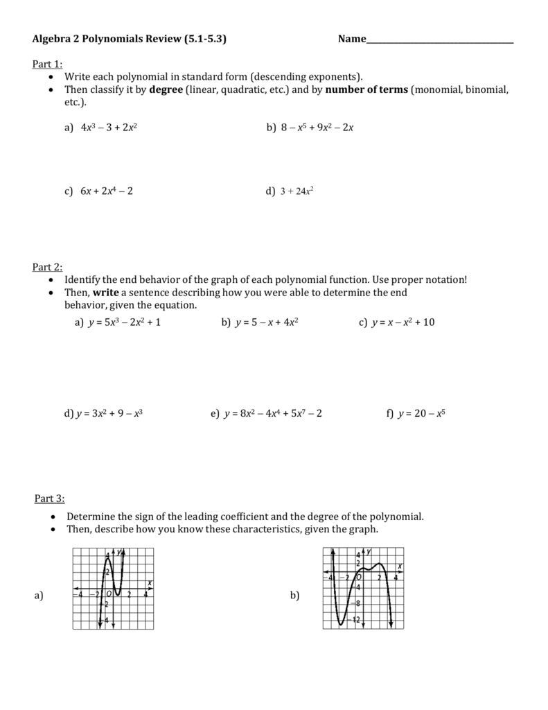 algebra 2 polynomial operations worksheet answers