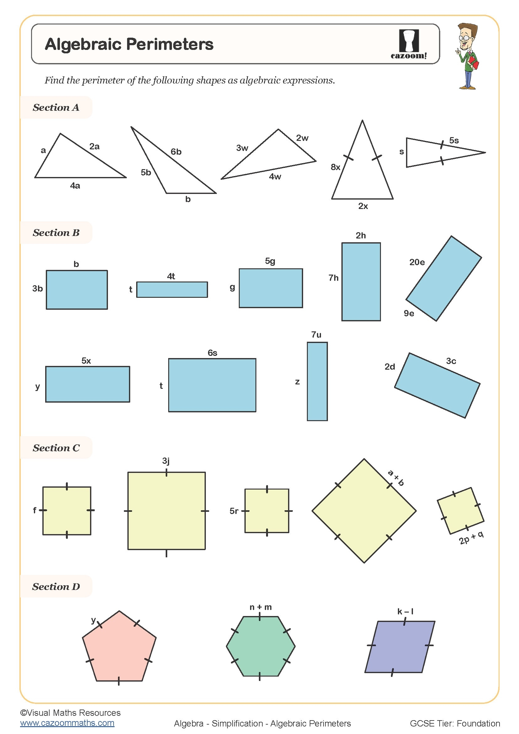 area perimeter worksheet pdf
