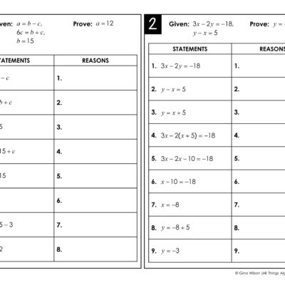 Algebraic Proofs Set 2 Peel Stick Activity All Things Algebra