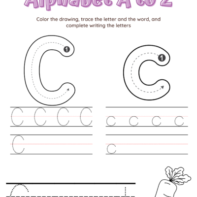 Alphabet A To Z Tracing Letters And Words Writing Them And Coloring Made By Teachers