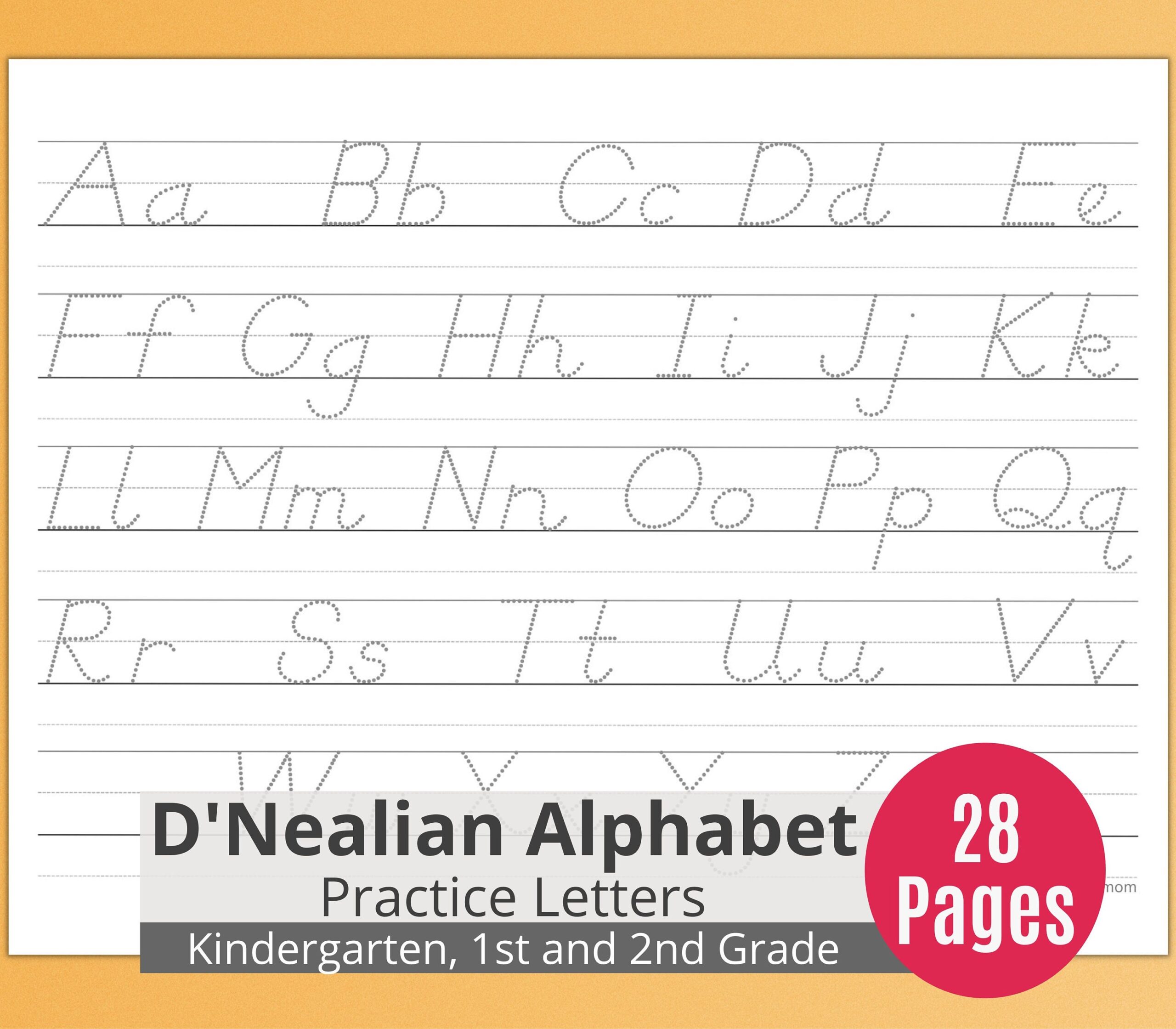 Alphabet Handwriting Practice For Kids Printable Letter Tracing Worksheets Handwriting Practice For Kids Landscape Oriented D nealian Etsy Israel