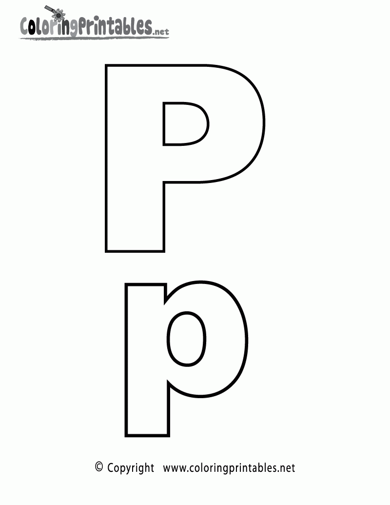 Alphabet Letter P Coloring Page A Free English Coloring Printable