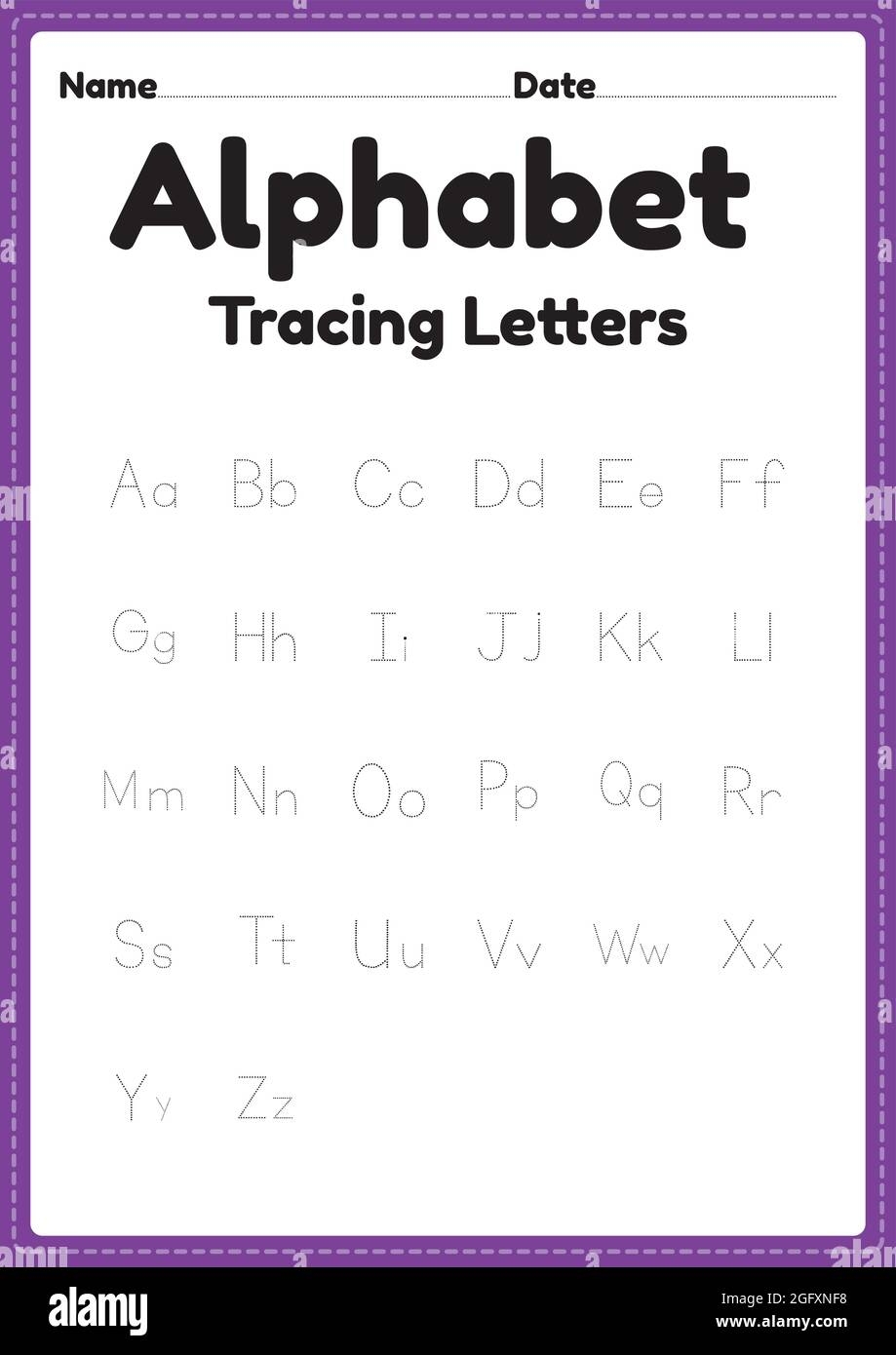 Tracing Activity for Kindergarten Alphabet