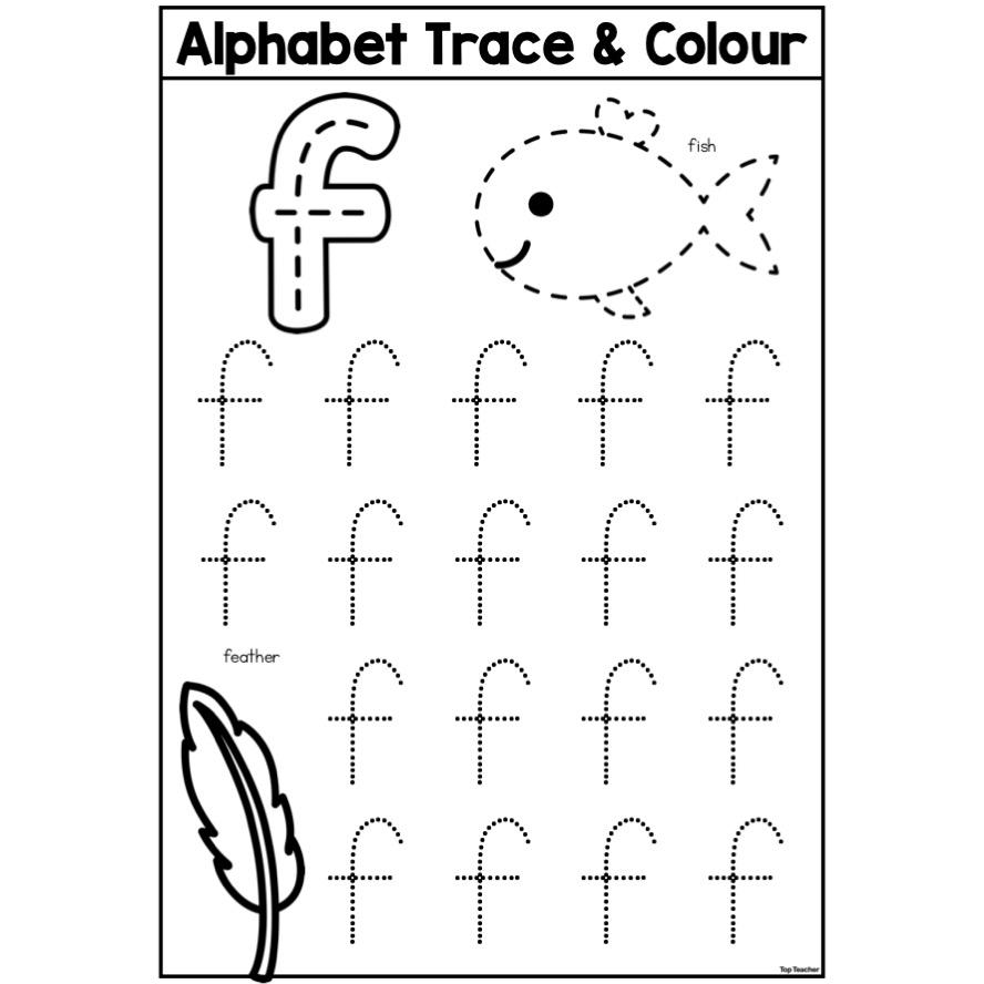 trace letter f worksheet trace letter f worksheet