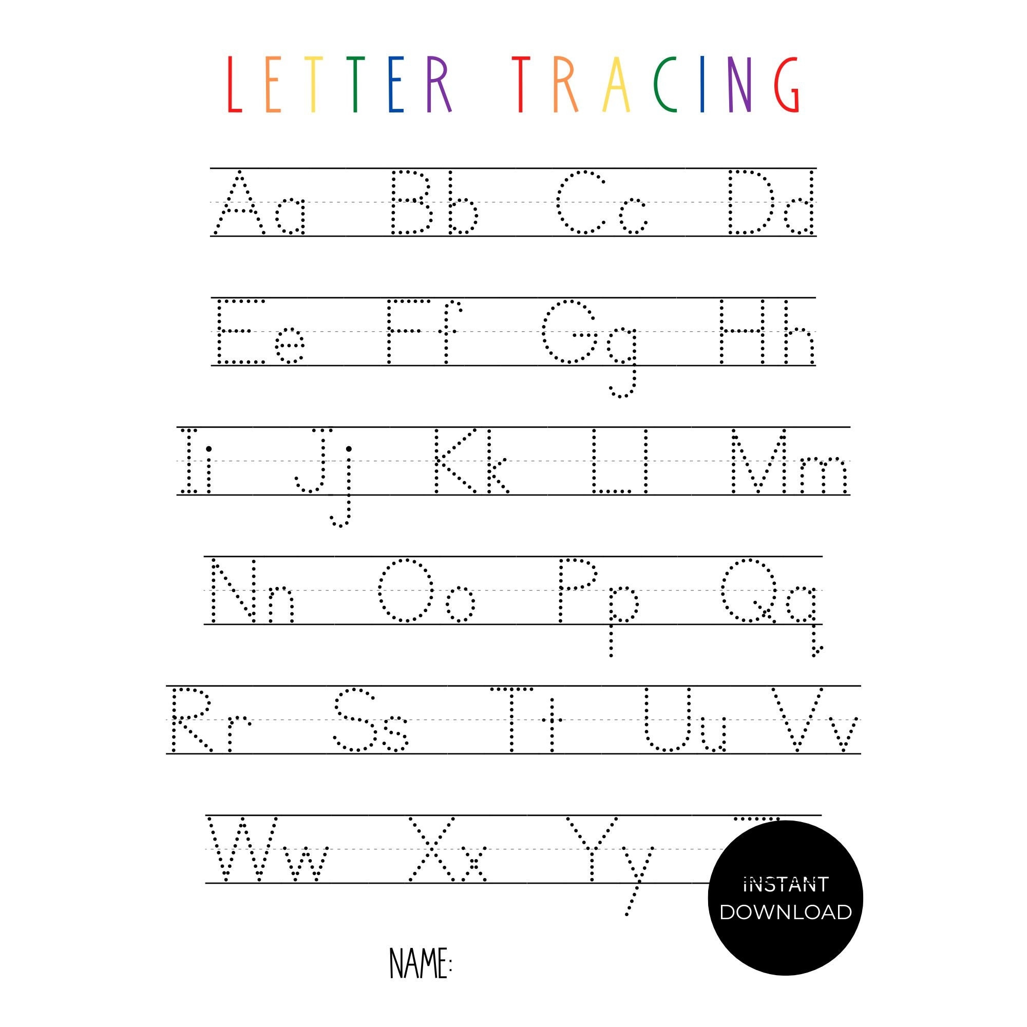 trace the alphabet trace the alphabet