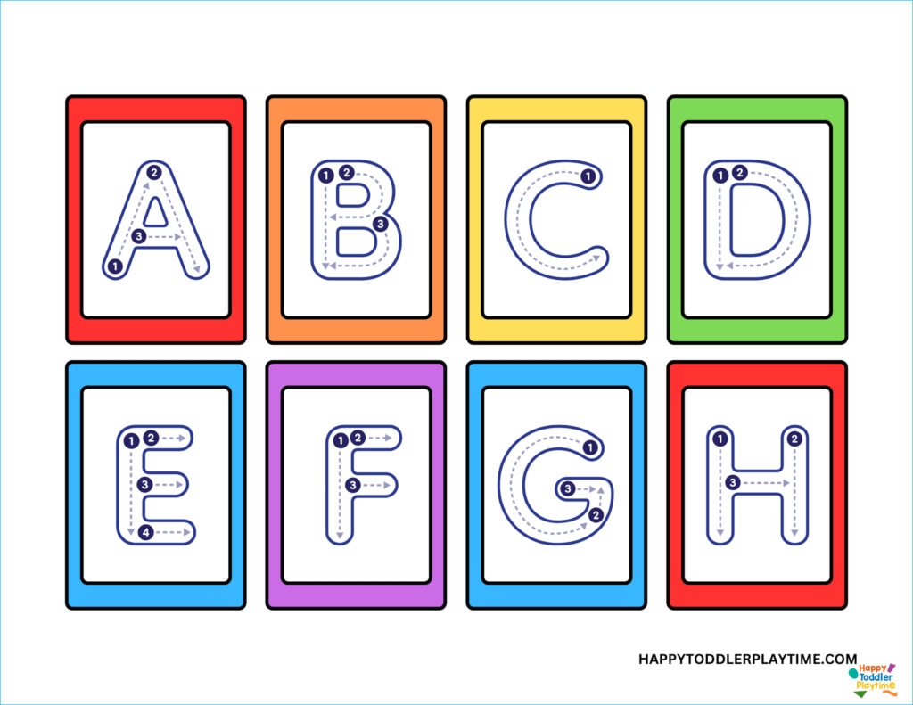 Alphabet Tracing Cards Free Printable Happy Toddler Playtime