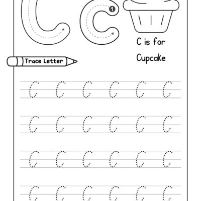 Alphabet Tracing Practice Letter C Handwriting Worksheet Uppercase Lowercase Made By Teachers