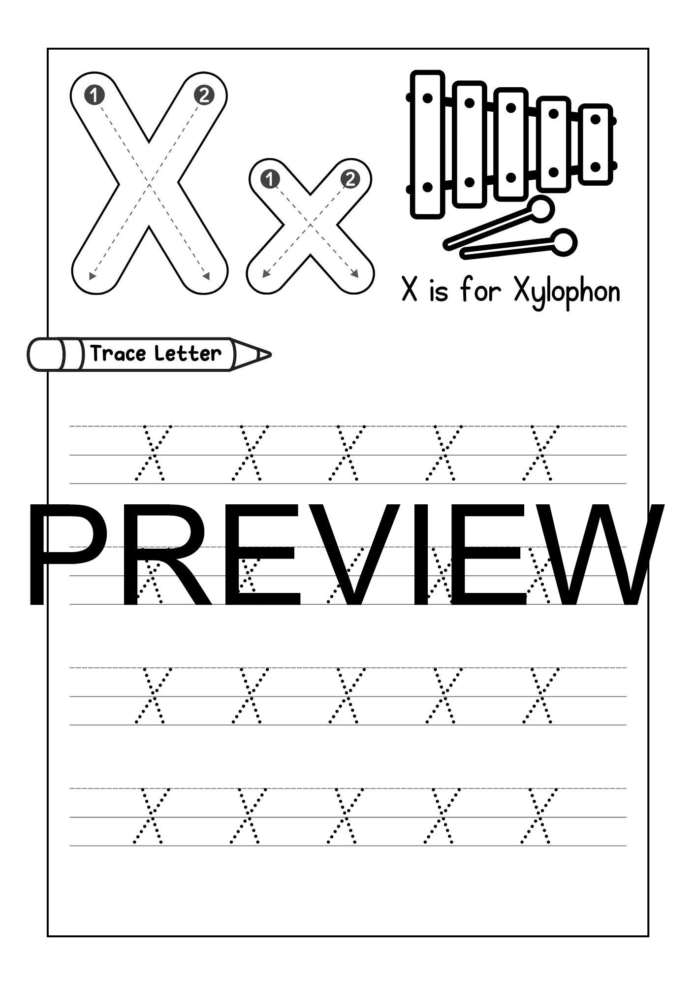 letter x trace
