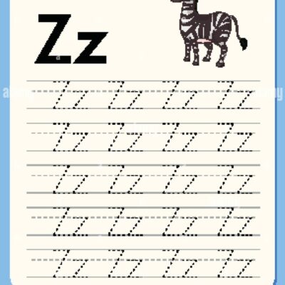 Alphabet Tracing Worksheet With Letter Z And Z Illustration Stock Vector Image Art Alamy