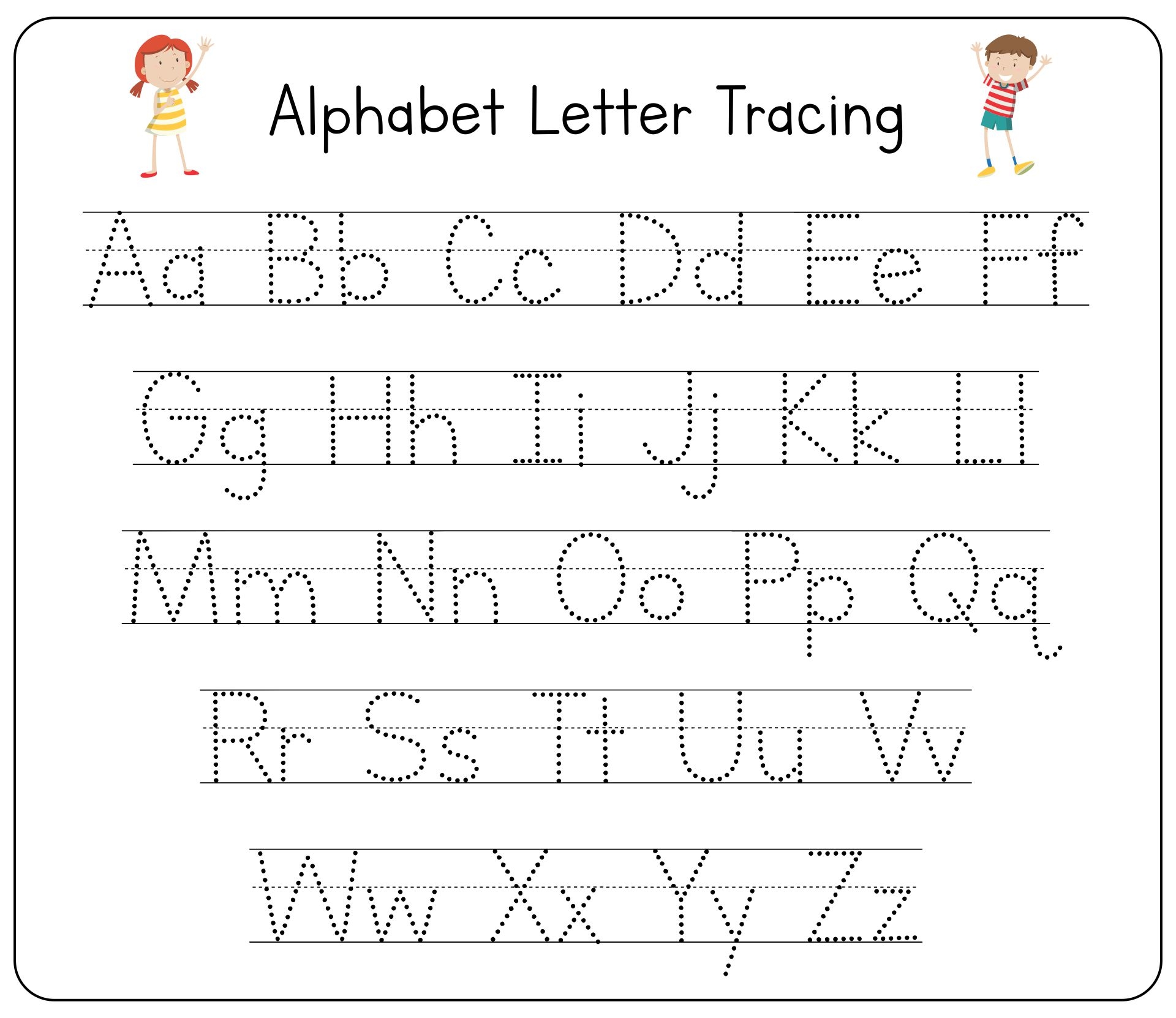 abc tracing printouts