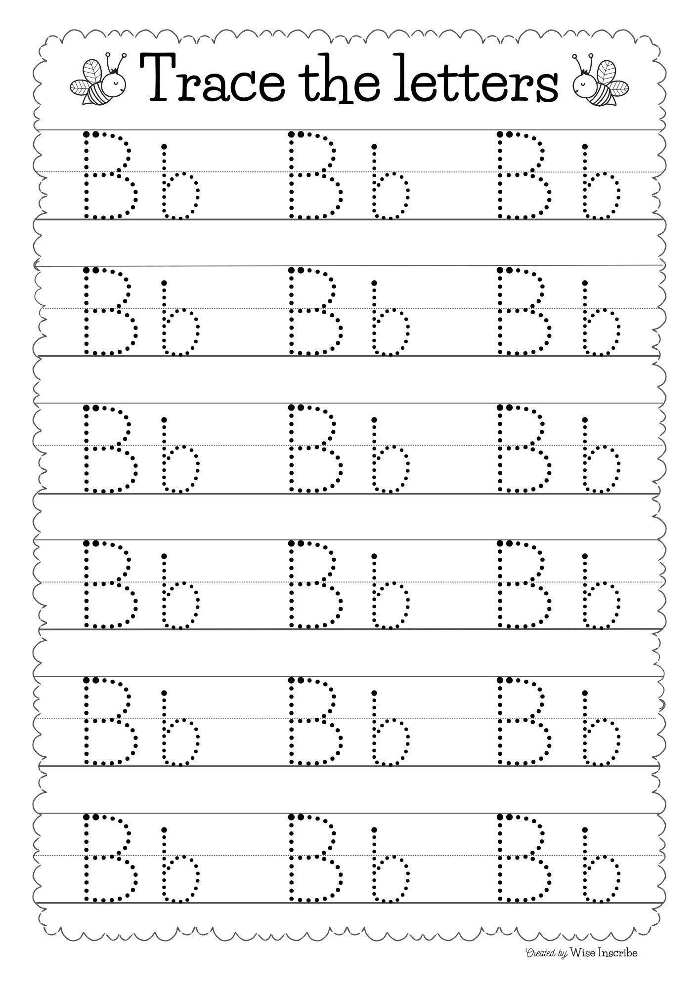 Alphabet Tracing Worksheets ABC Practice Preschool Resources printable Etsy