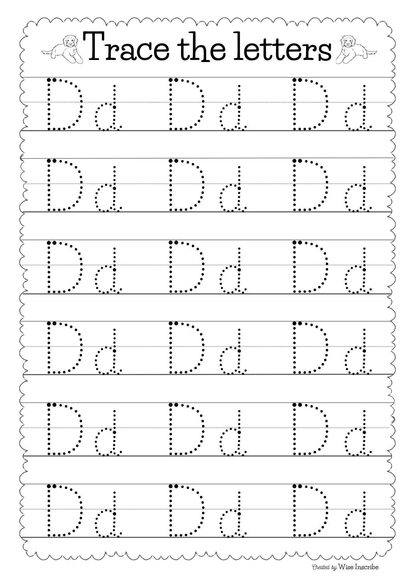 Alphabet Tracing Worksheets ABC Practice Preschool Resources printable Etsy