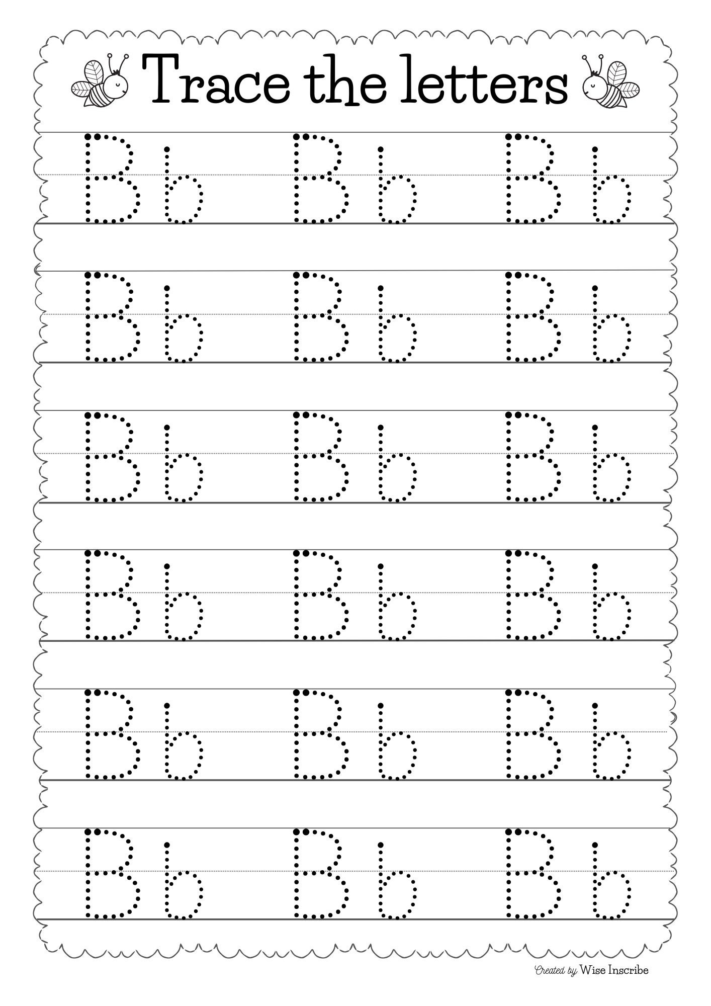 tracing letters worksheet