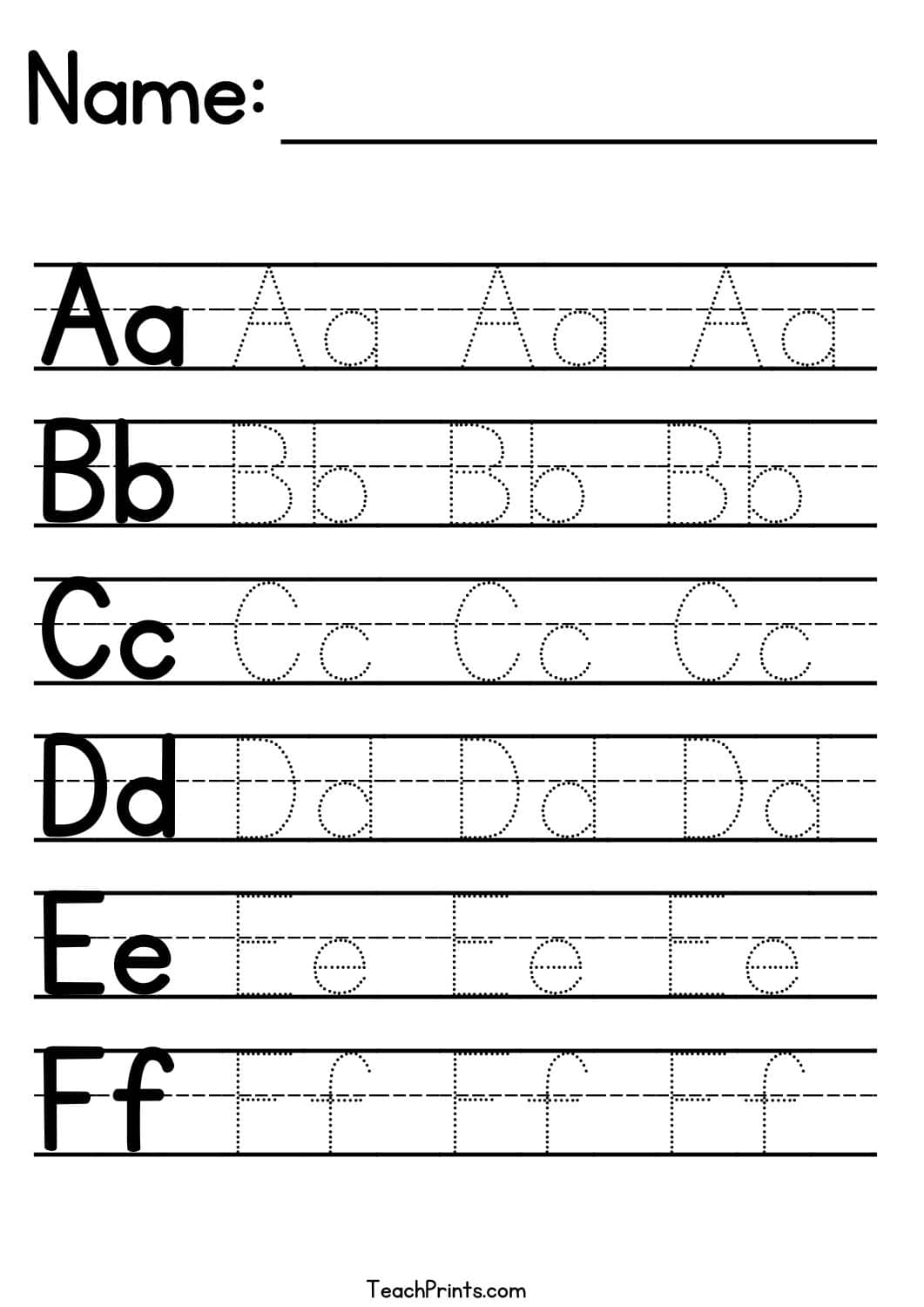 Alphabet Letter Tracing Pages