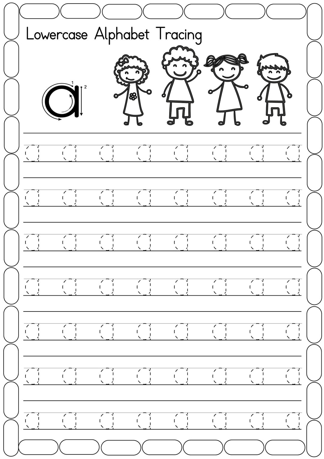 lowercase a tracing worksheet lowercase a tracing worksheet