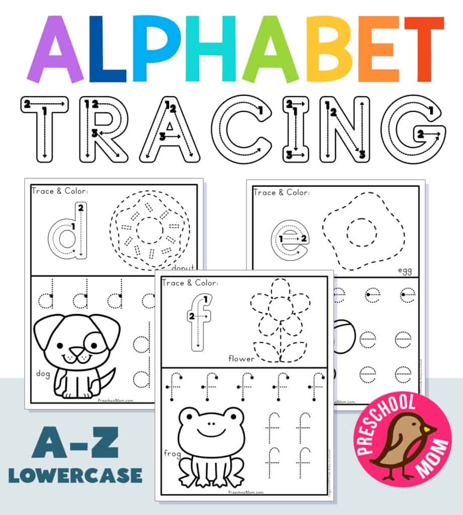 Alphabet Tracing Worksheets Preschool Mom