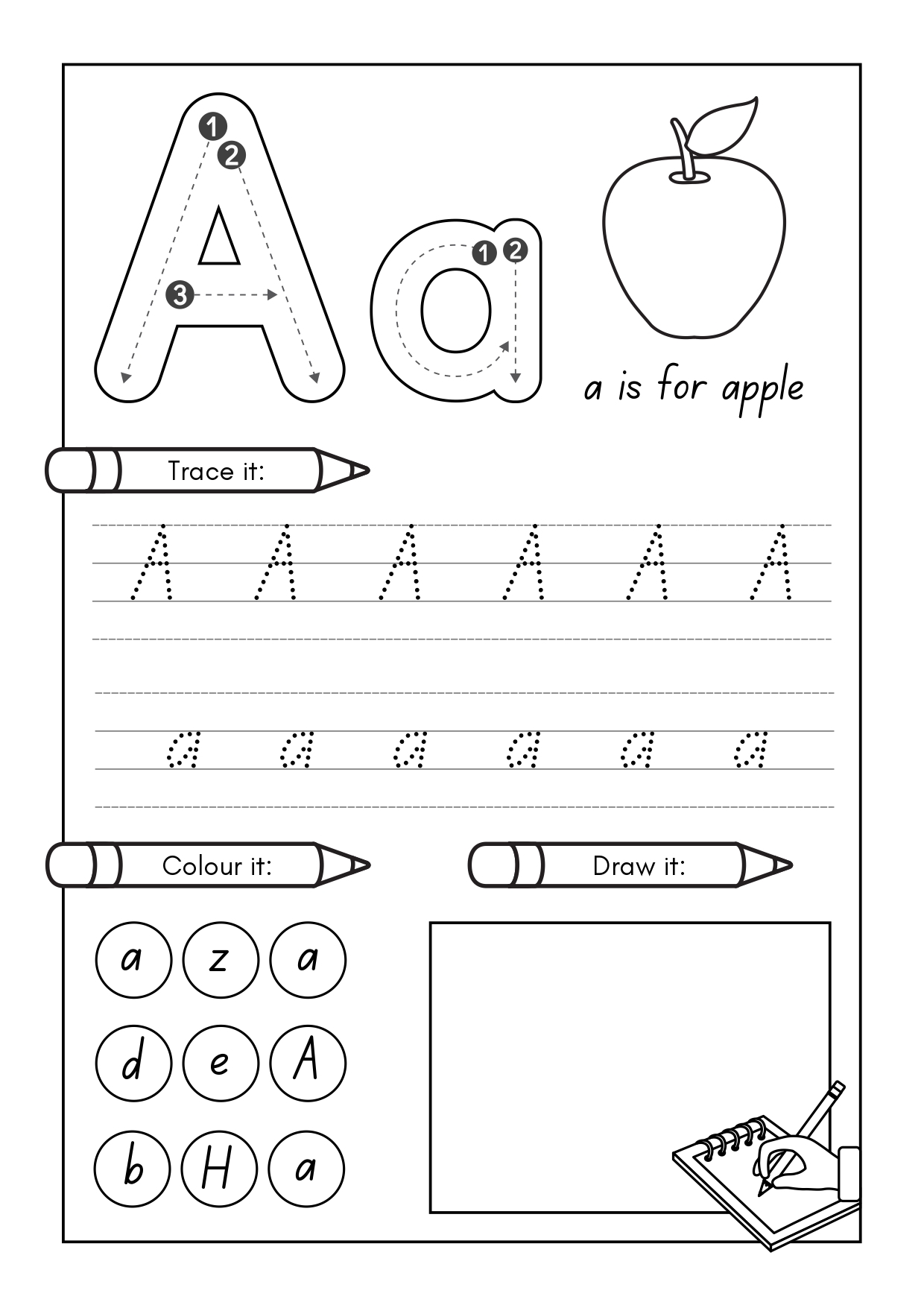 alphabet trace page