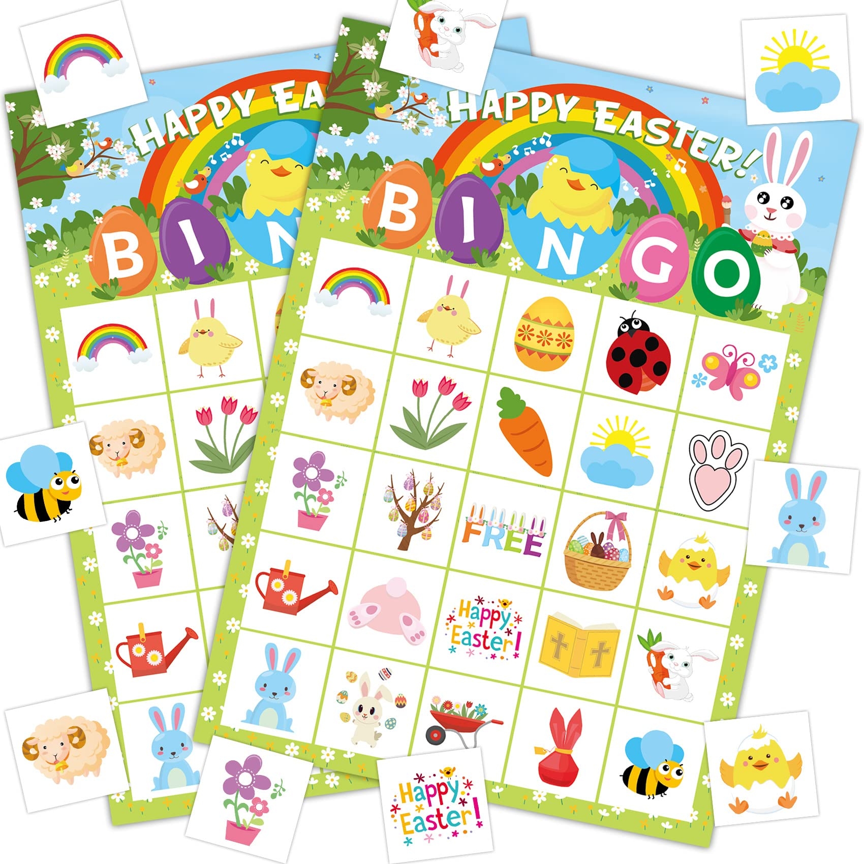 Amazon MISS FANTASY Easter Bingo Game 24 Players Easter Bingo Cards For Kids Adults Fmaliy Toddlers Easter Bingo Game For Party School Classroom Activities Happy Easter Day Party Games Favors Toys Games