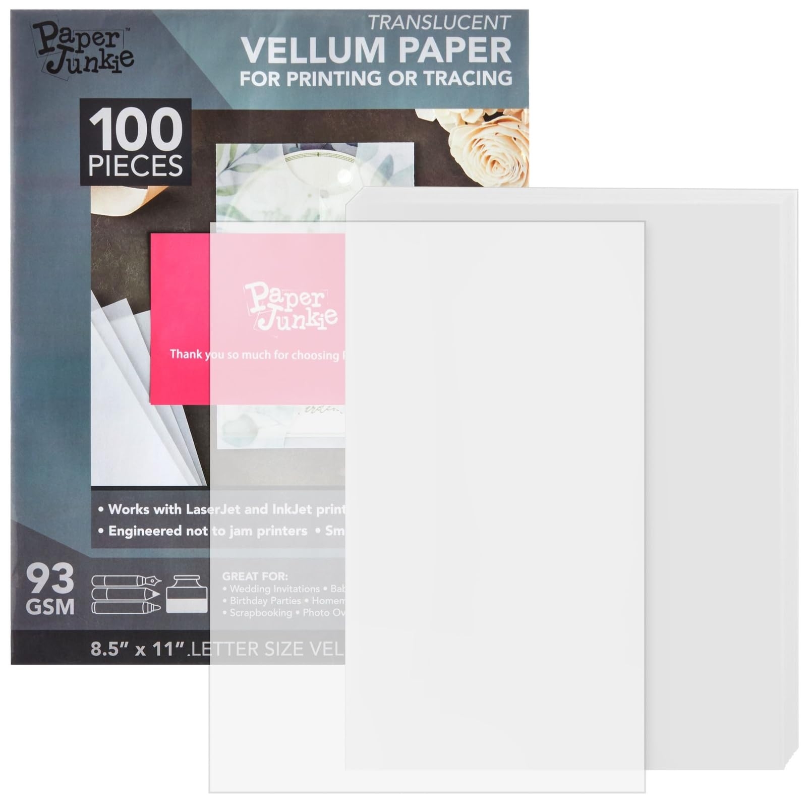 Amazon Paper Junkie Vellum Paper 8 5 X 11 In 100 Sheets White Translucent Translucent Transparent Printer Sheets For Inkjet Laser Printable Tracing Paper For Invitations Sketching Drawing Amazon Paper Junkie Vellum Paper 8 5 X 11 In 100 Sheets White Translucent Translucent Transparent Printer Sheets For Inkjet Laser Printable Tracing Paper For Invitations Sketching Drawing