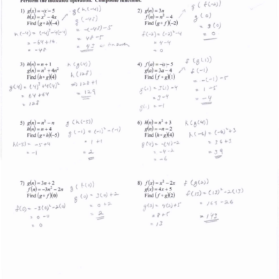 AMTH 002 Composite Functions Practice Worksheet Answers Studocu