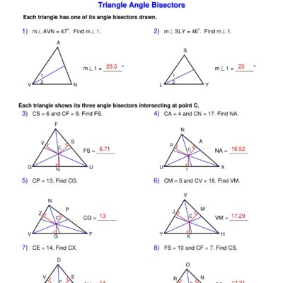 Angle Bisectors Triangle Worksheets Made By Teachers Worksheets Library