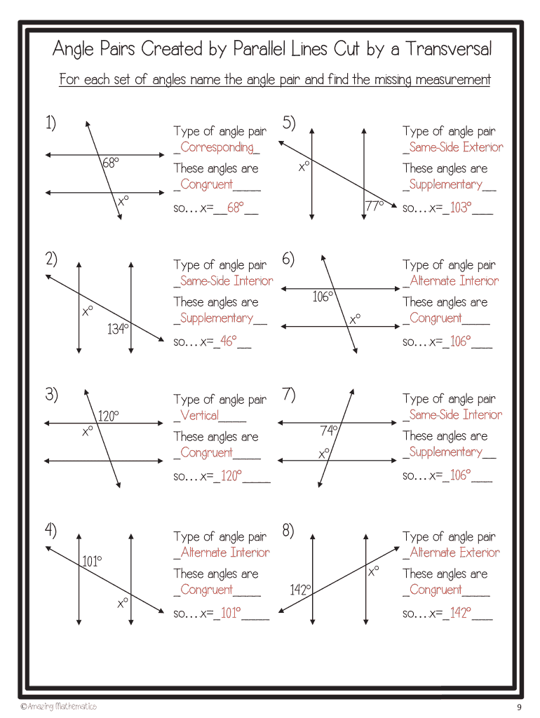 parallel lines and transversals worksheet answers parallel lines and transversals worksheet answers