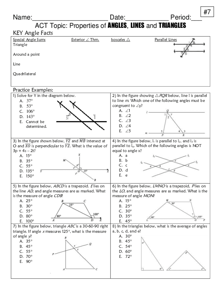 Angle Proofs Worksheet With Answers Pdf Fill Online Printable Fillable Blank PdfFiller