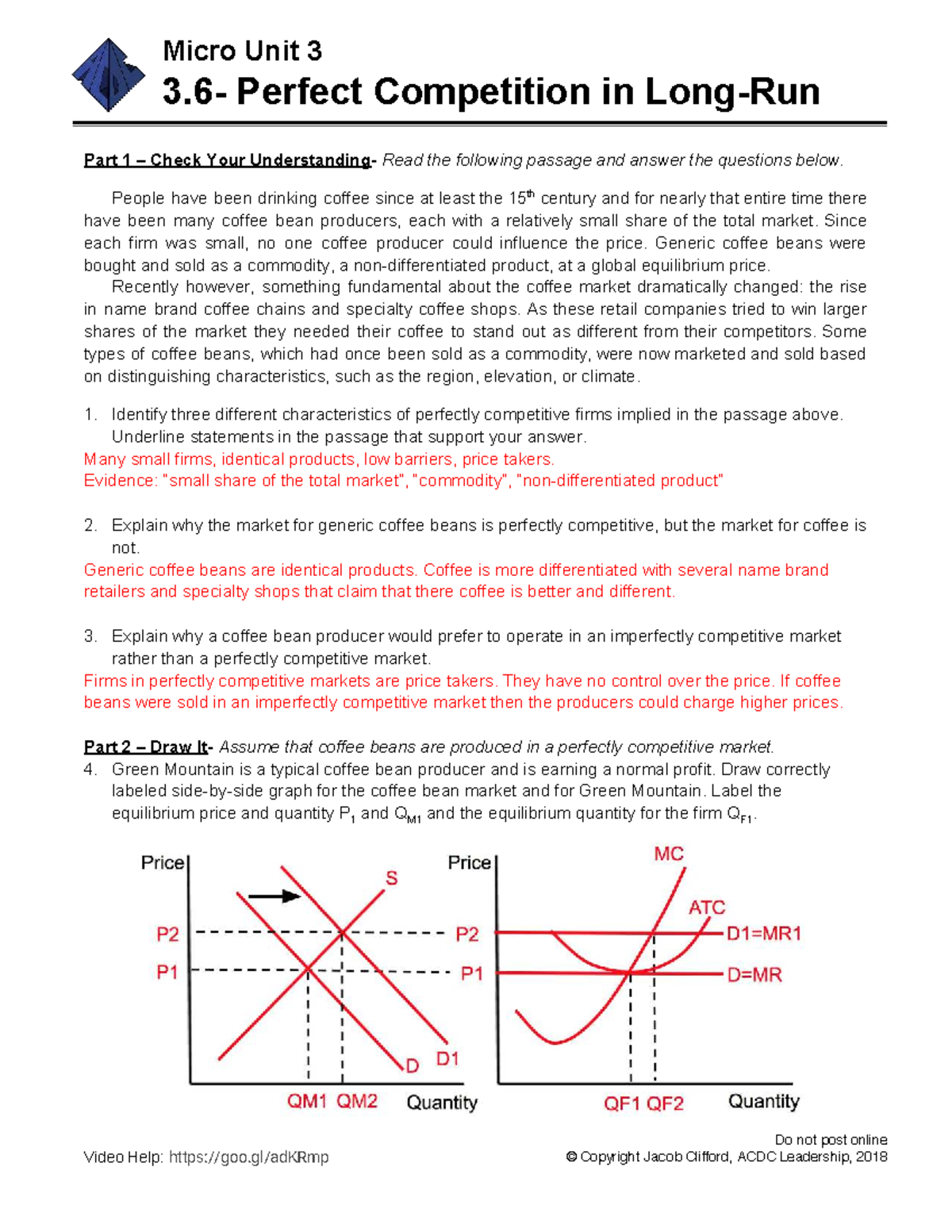 Answer Key For Micro 3 6 Perfect Competition In Long Run Insights Studocu