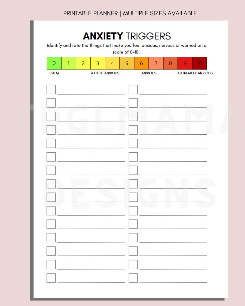 Anxiety Triggers Printable Therapy Worksheets Journal PDF Etsy Hong Kong Anxiety Triggers Printable Therapy Worksheets Journal PDF Etsy Hong Kong